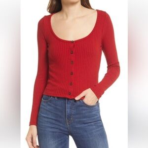 Madewell Ribbed Cardigan Crop Tee